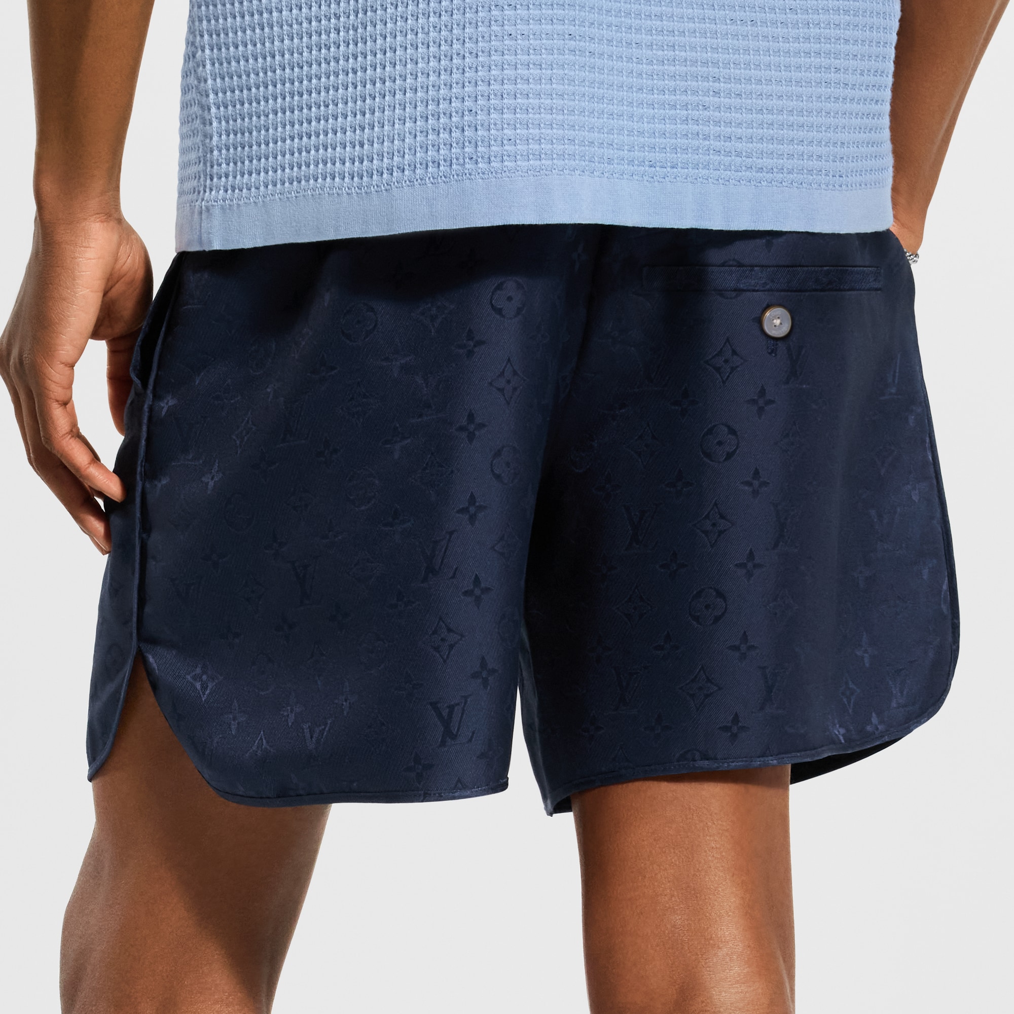 Monogram Jacquard Silk Sporty Shorts - Ready-to-Wear | LOUIS VUITTON